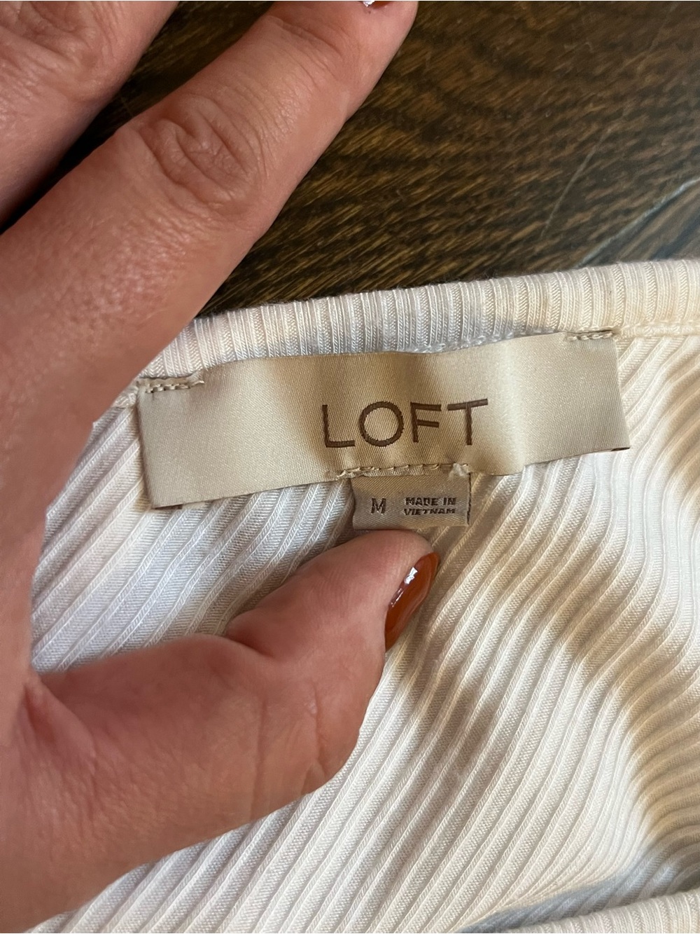 LOFT Ribbed One-Shoulder Top - Size M - Picture 2 of 4